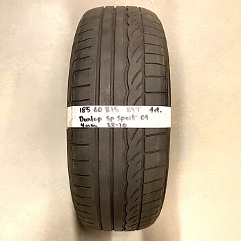 15" BEGAGNAT SOMMARDÄCK | 1 st 185/60 R15 84T Dunlop Sp Sport 01 | V38-10 | 4 mm | T-4