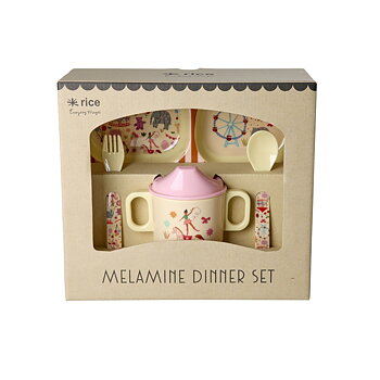 Baby-middagssæt Rice Fun Fair Pink