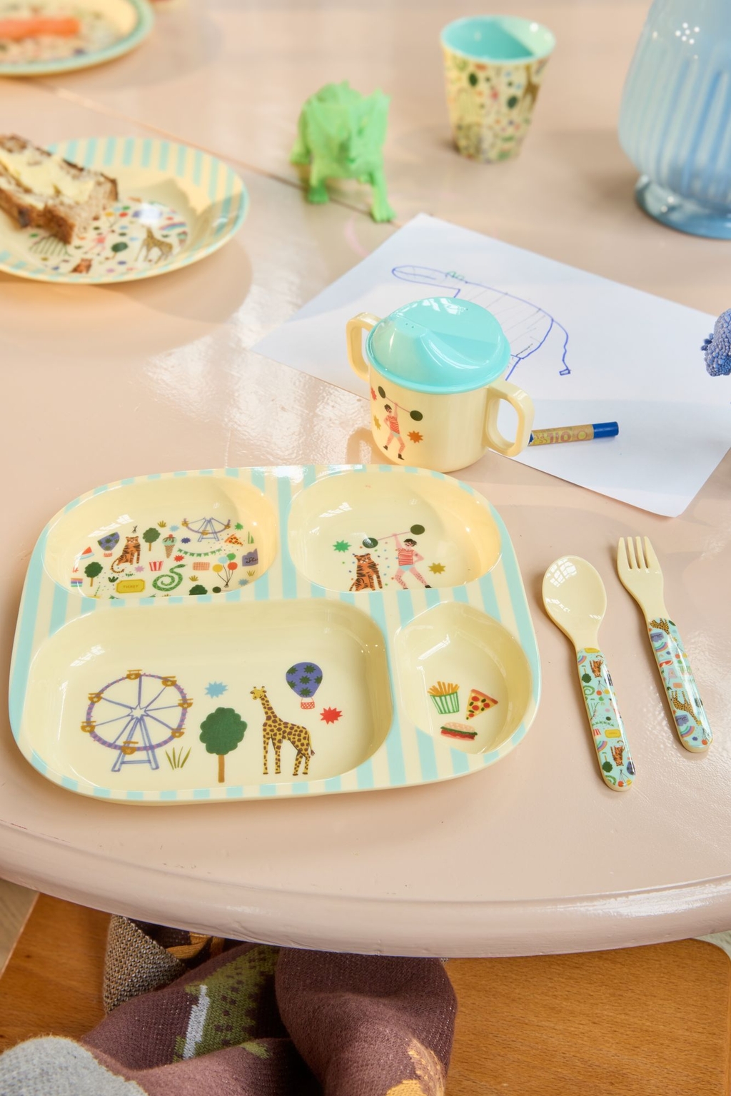 Baby-middagssæt Rice Fun Fair Blue - 2