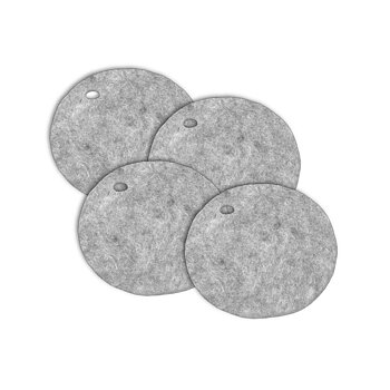 Wooldesign underlägg av tovad ull, 10 cm, 4-pack, ljusgrå