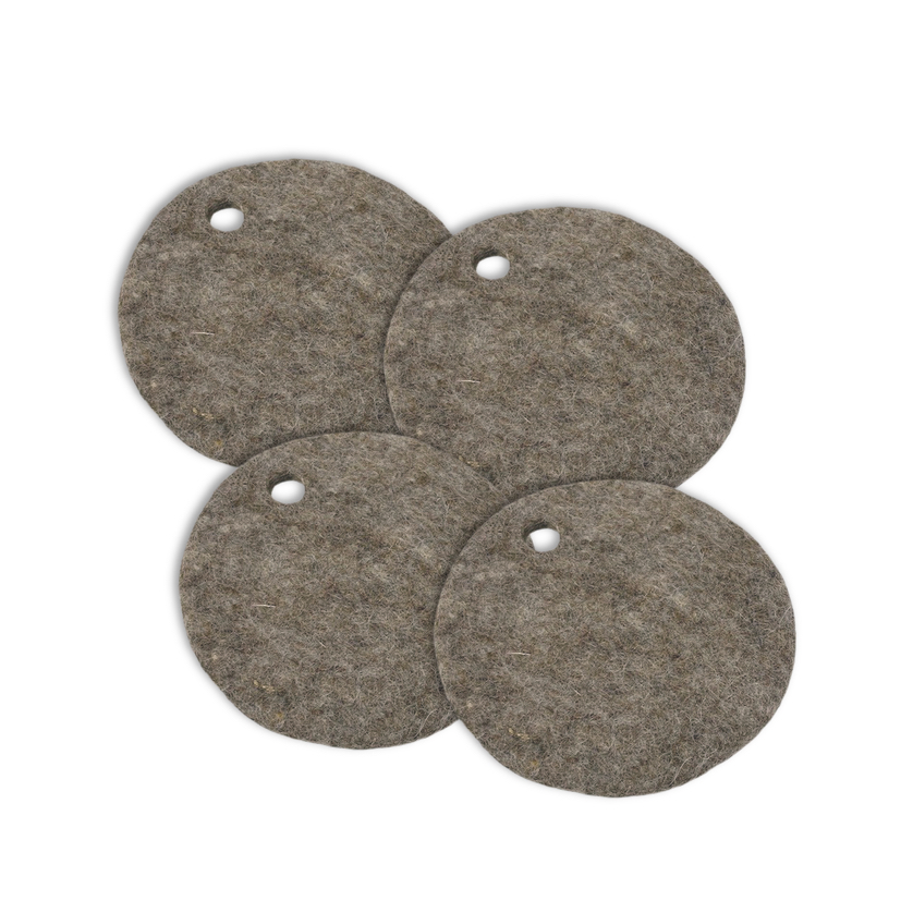 Wooldesign underlägg av tovad ull, 10 cm, 4-pack, naturbrun
