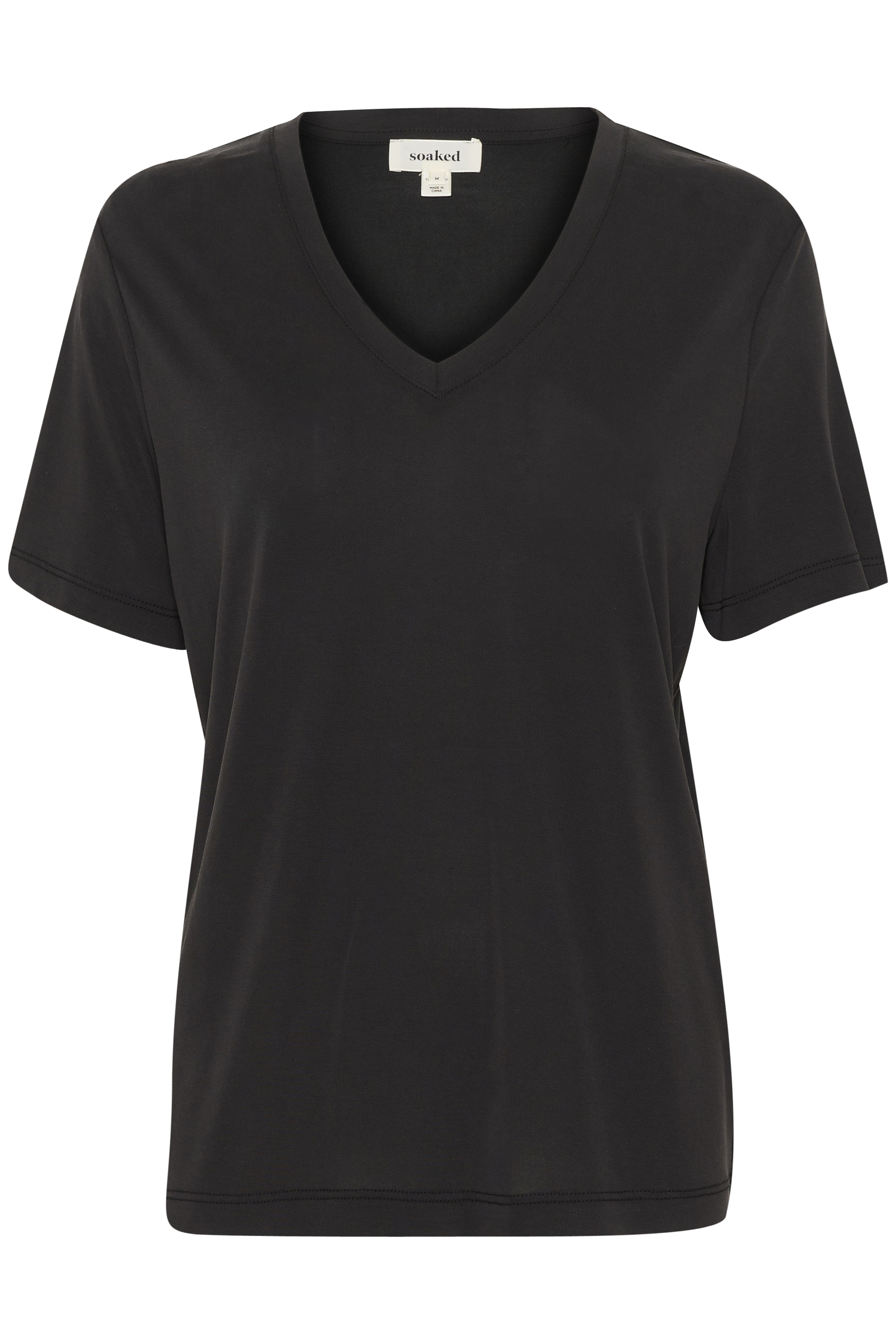 Columbine T-shirt Loose Fit V-Neck SS Black