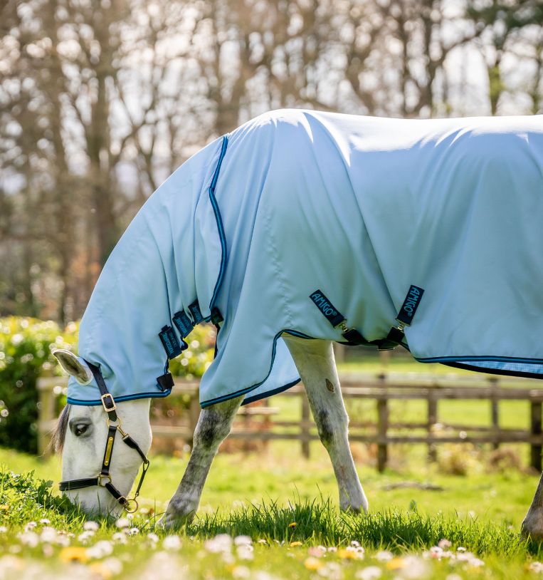 Horseware Amigo Ripstop Hoody Kärpäsloimi - Azure Blue/Navy & Electric Blue - 5
