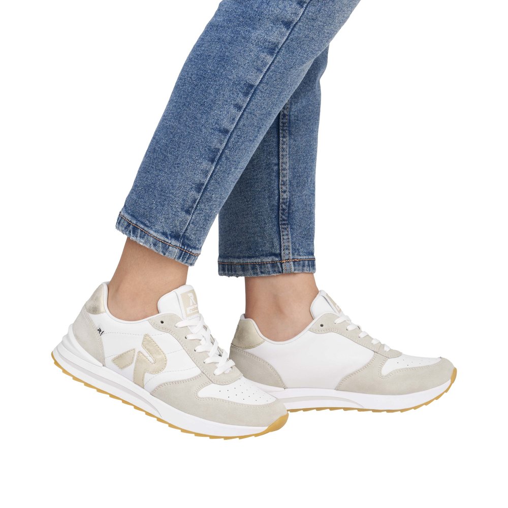 Rieker Damsneakers Vit/Beige - 10
