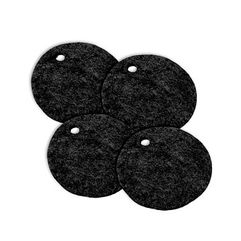 Wooldesign underlägg av tovad ull, 10 cm, 4-pack, svartgrå