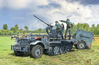 Sd.Kfz 10/4 m. flak 30 & figurer, 1/35