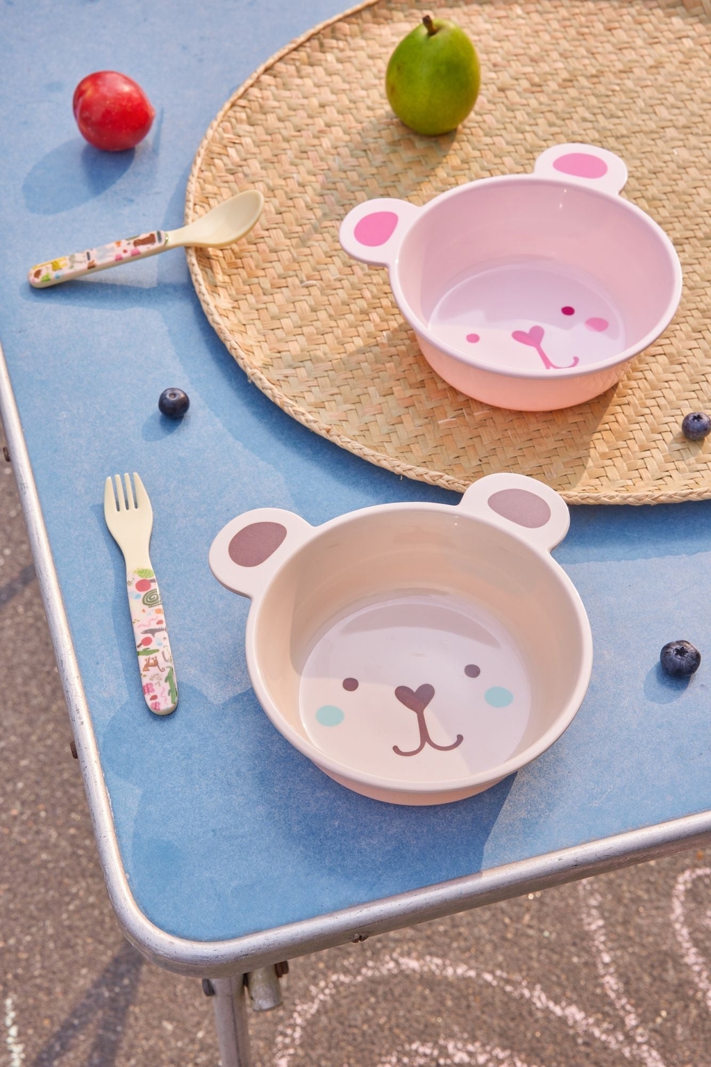 Børneskål Rice Bear Pink - 2