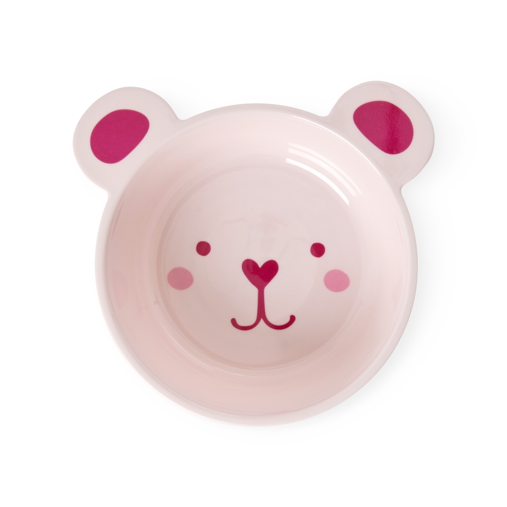 Børneskål Rice Bear Pink