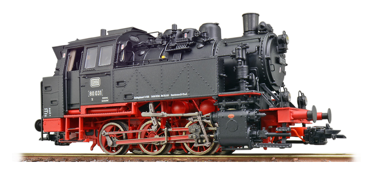 Ånglok BR80, 80 031 DB, svart, Ep III