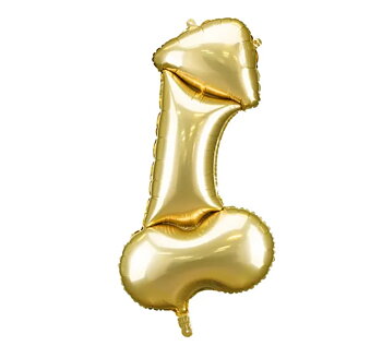 Stor folieballong - Penis - Guld