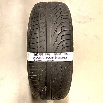 16" BEGAGNAT SOMMARDÄCK | 1 st 215/55 R16 93W Michelin Pilot Primacy | V06-06 | 5.5 mm | B-4