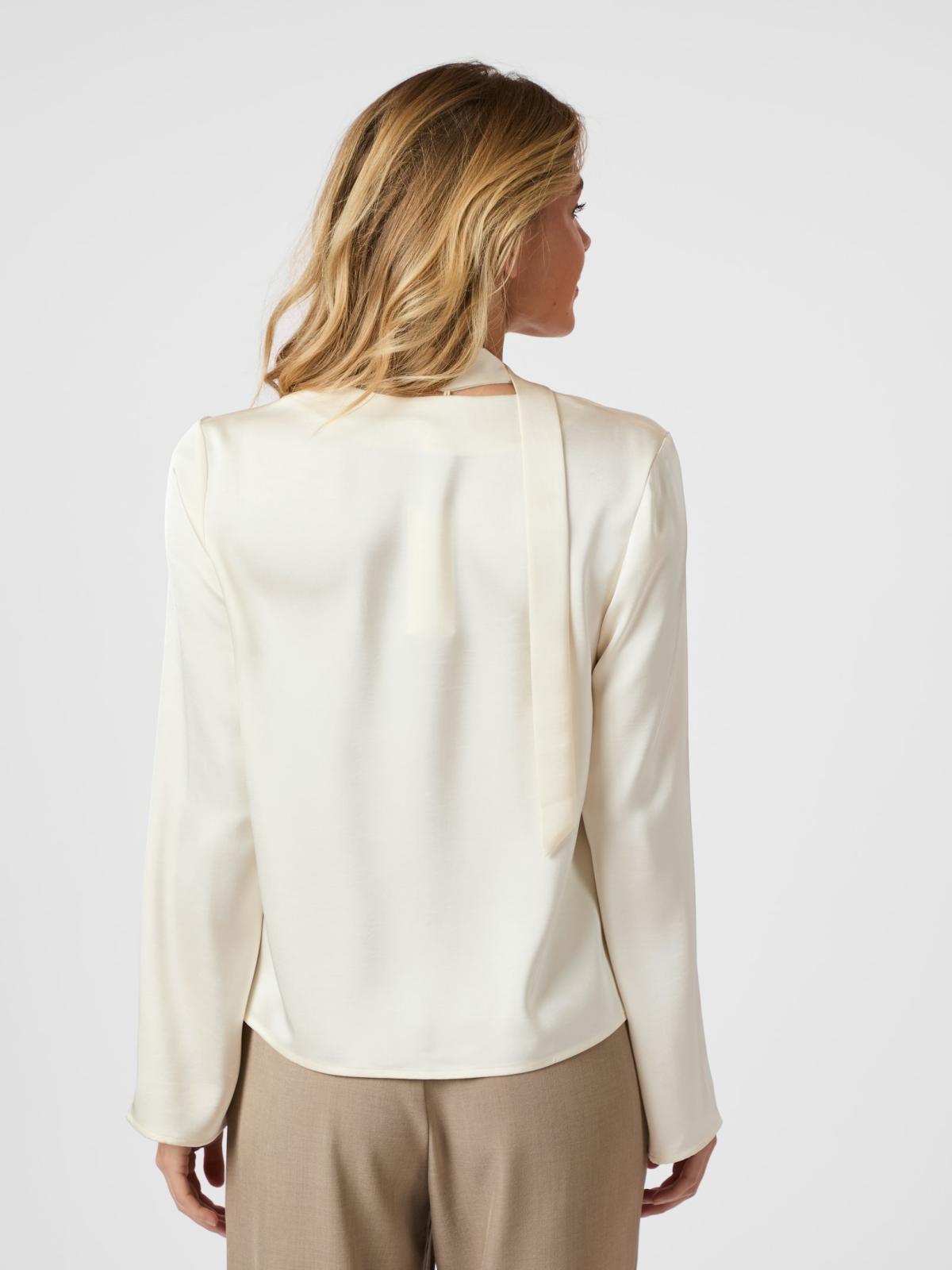 Neo Noir Susanna Heavy Sateen Blouse, Pearl - 4