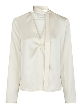 Neo Noir Susanna Heavy Sateen Blouse, Pearl