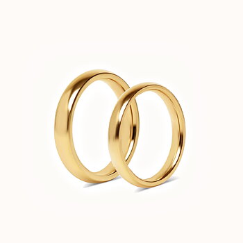 Sett med forlovelsesringer - 2 gullringer 4 mm og 3 mm
