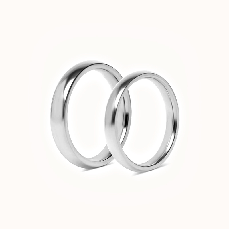Set med Förlovningsringar - 2 Stålringar 4mm & 3mm