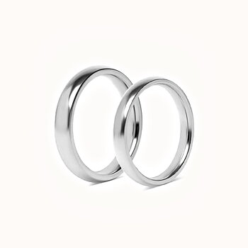 Sett med forlovelsesringer - 2 stålringer 4 mm og 3 mm