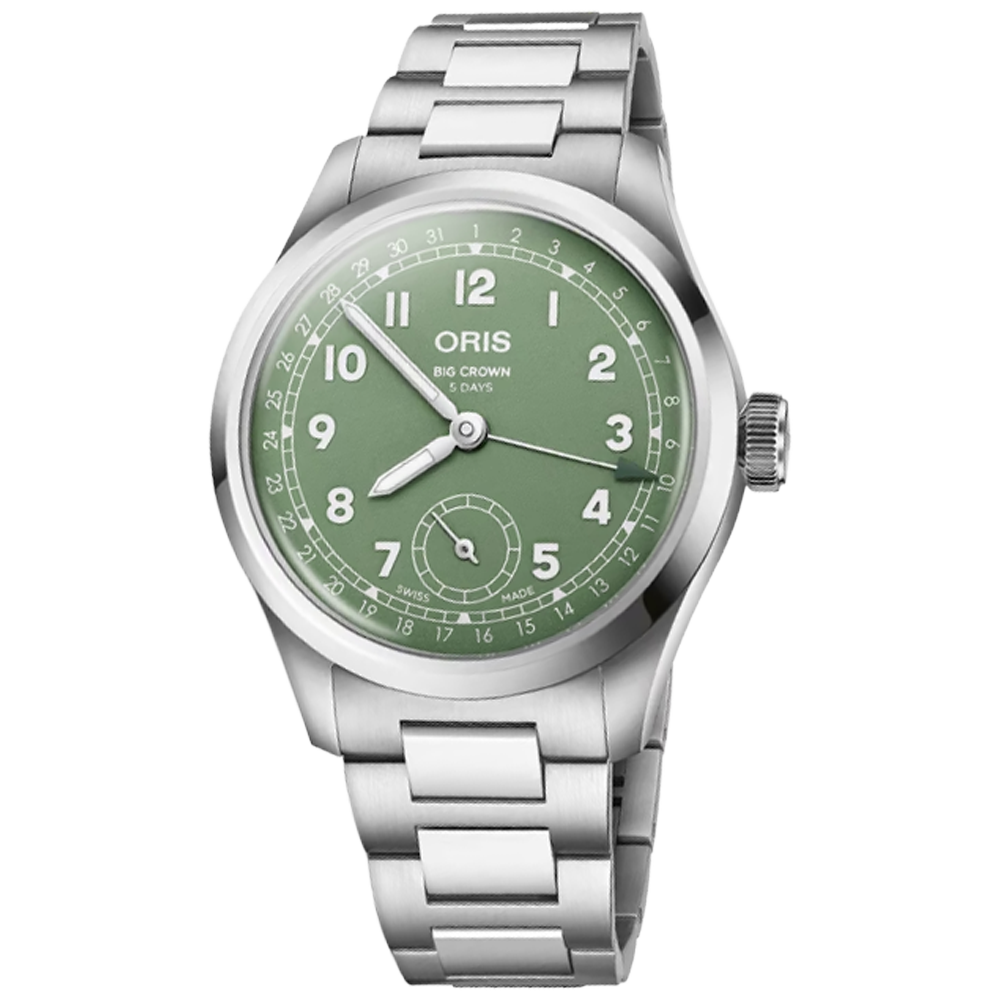 01 403 7799 4067-07 8 20 06 Oris Big Crown Pointer Date Caliber 403, 40 grön 
