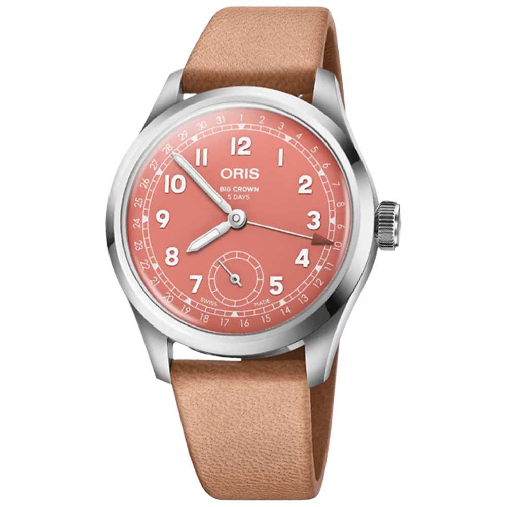 01 403 7799 4068-07 6 20 11FC Oris Big Crown Pointer Date Caliber 403, 40 koral läder