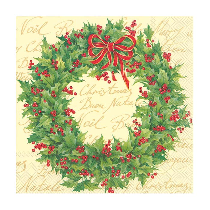 ihr Julservetter Holly Wreath Cream