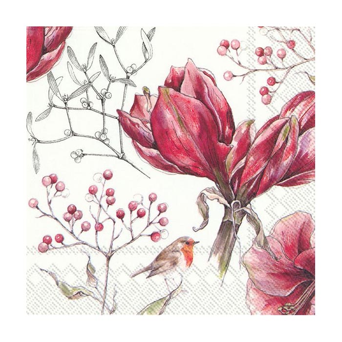 ihr Julservetter Winter Amaryllis White
