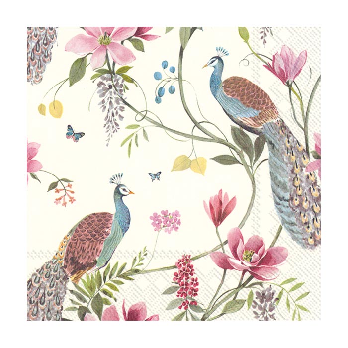 ihr Servetter Peacock Garden Cream