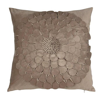 Kuddfodral Kudde Flower linbeige sammet  shabby chic lantlig stil Gårdsromantik