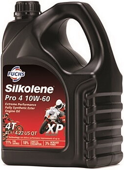 Silkolene Pro 4  10W-60 XP Race MC Motorolja  Helsyntet  4 Liter dunk 722440040