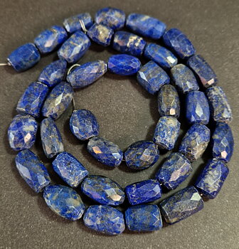 Lapis Lazuli Pärlor på Sträng - Fasetterad oval/rektangel