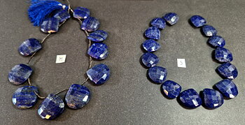 Lapis Lazuli Pärlor på Sträng - Fasetterad platt droppe