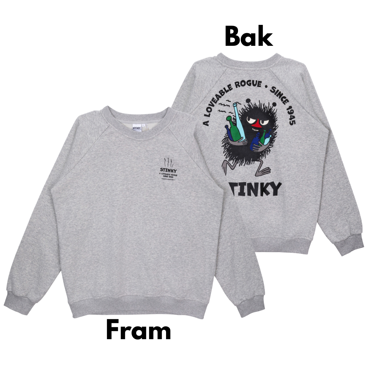 Mumin Vuxen Collegetröja (Unisex) - Stinky Grå