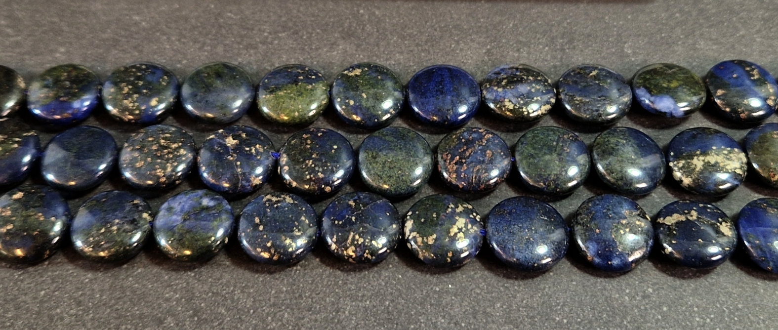 Lapis Lazuli Pärlor på Sträng - Rund platta