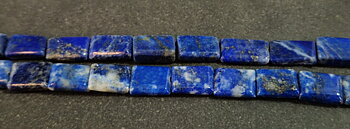 Lapis Lazuli Pärlor på Sträng - Platt rektangel