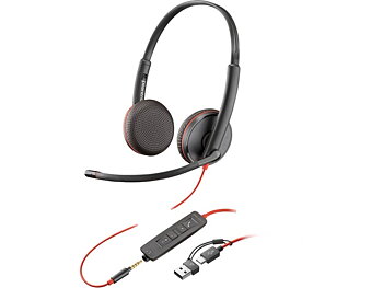 HP Poly Blackwire 3225 trådbundna hörlurar svarta