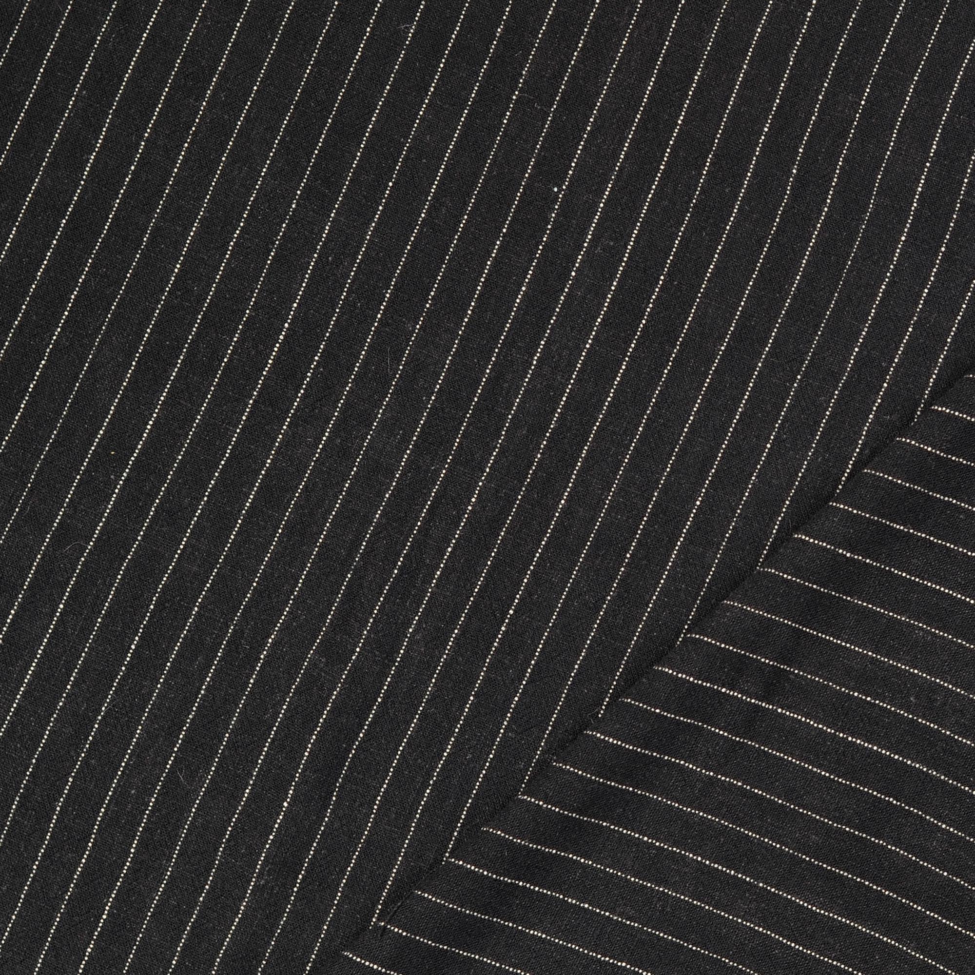 VISCOSE/LINNEN SLUB -  BLACK STRIPE - 3