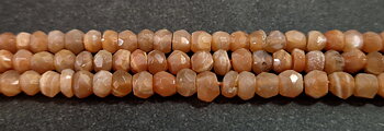 Beige / Orange Månsten Pärlor på Sträng - Grov Fasettering