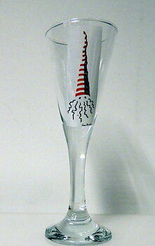 Spetsglas Polkagris Tomte 5 cl 