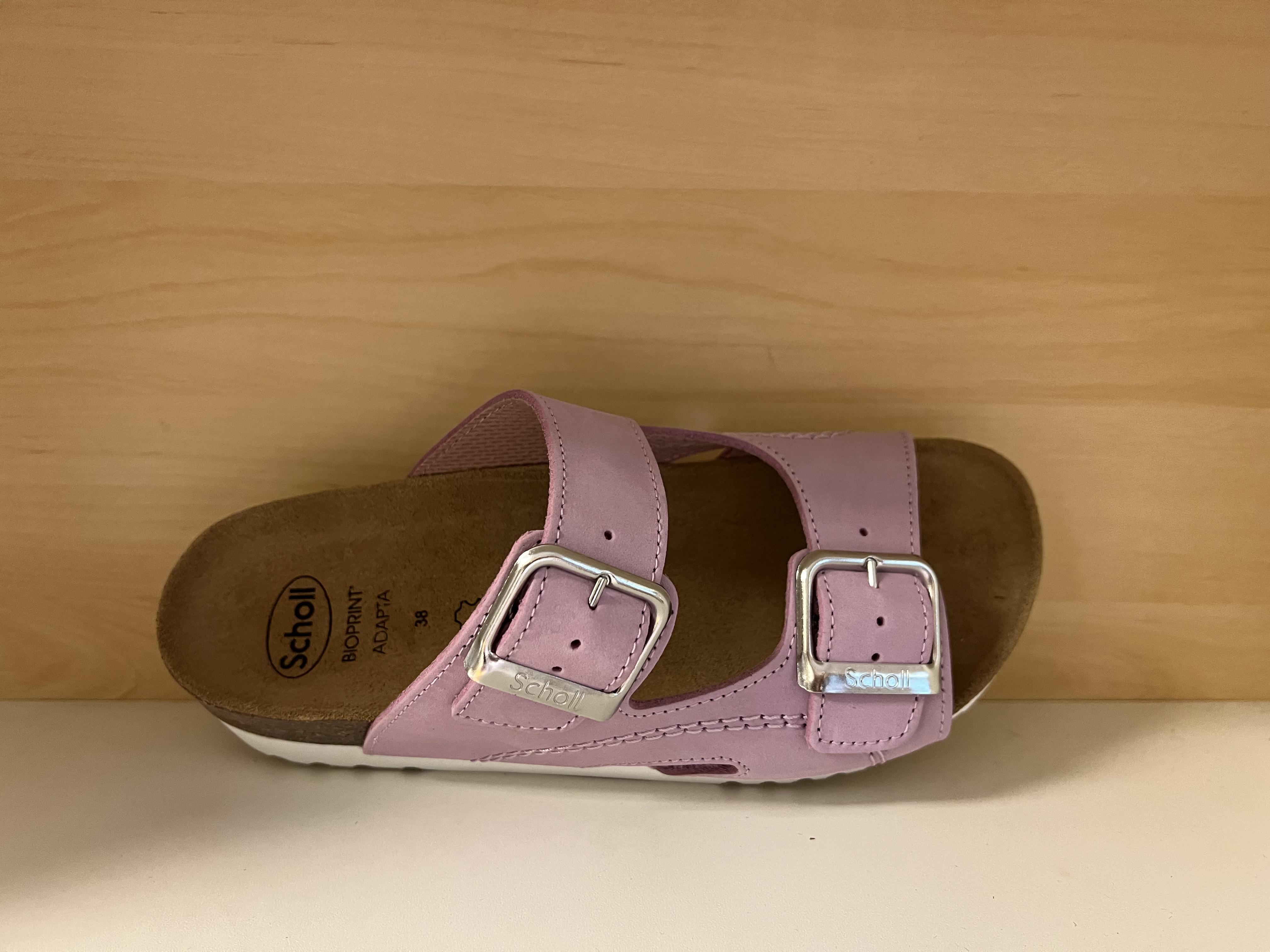 Scholl biosandal Moldava i rosa skinn. Bioprint Adapta. - 2
