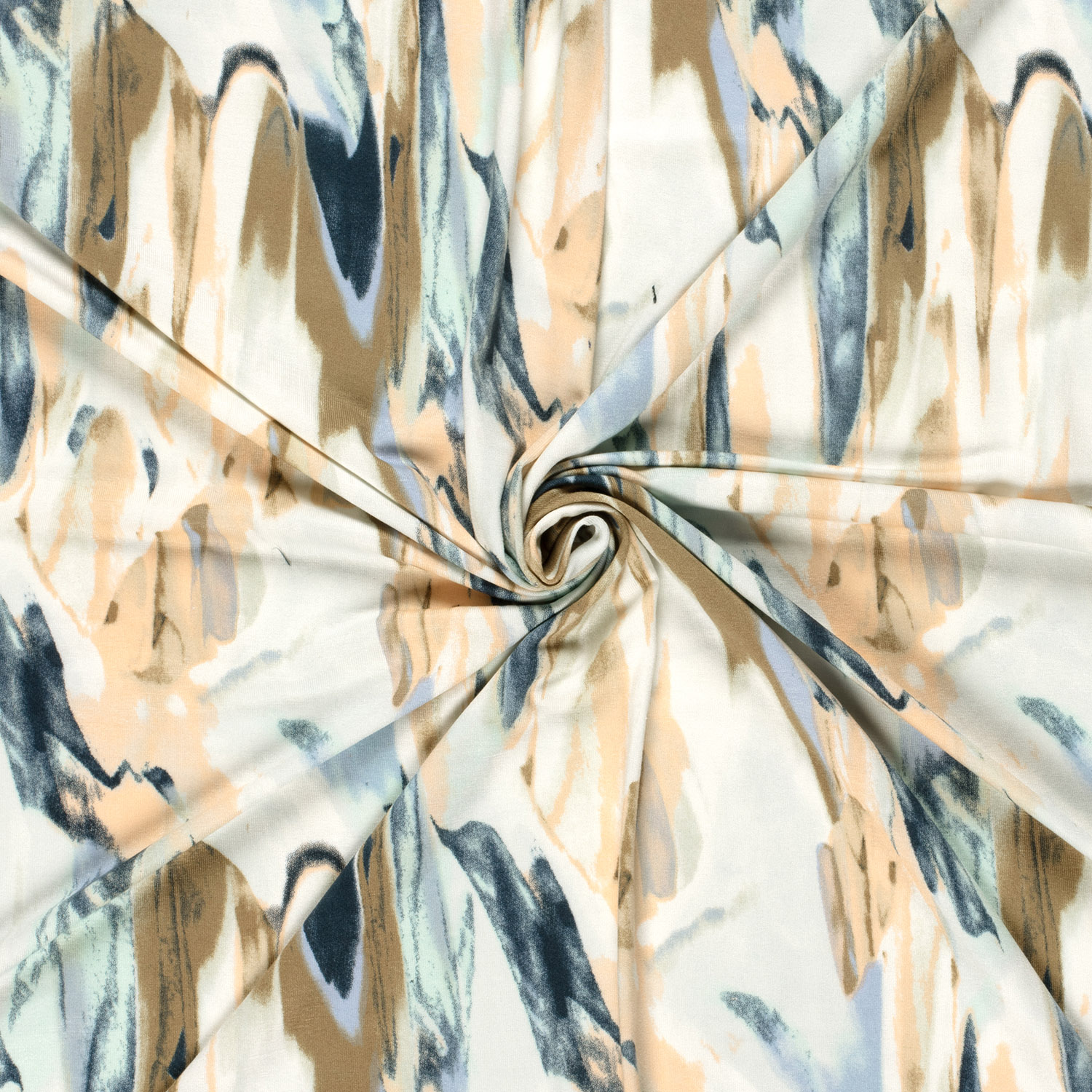 VISCOSE JERSEY -  ABSTRAKT BEIGE/BLUE - 4