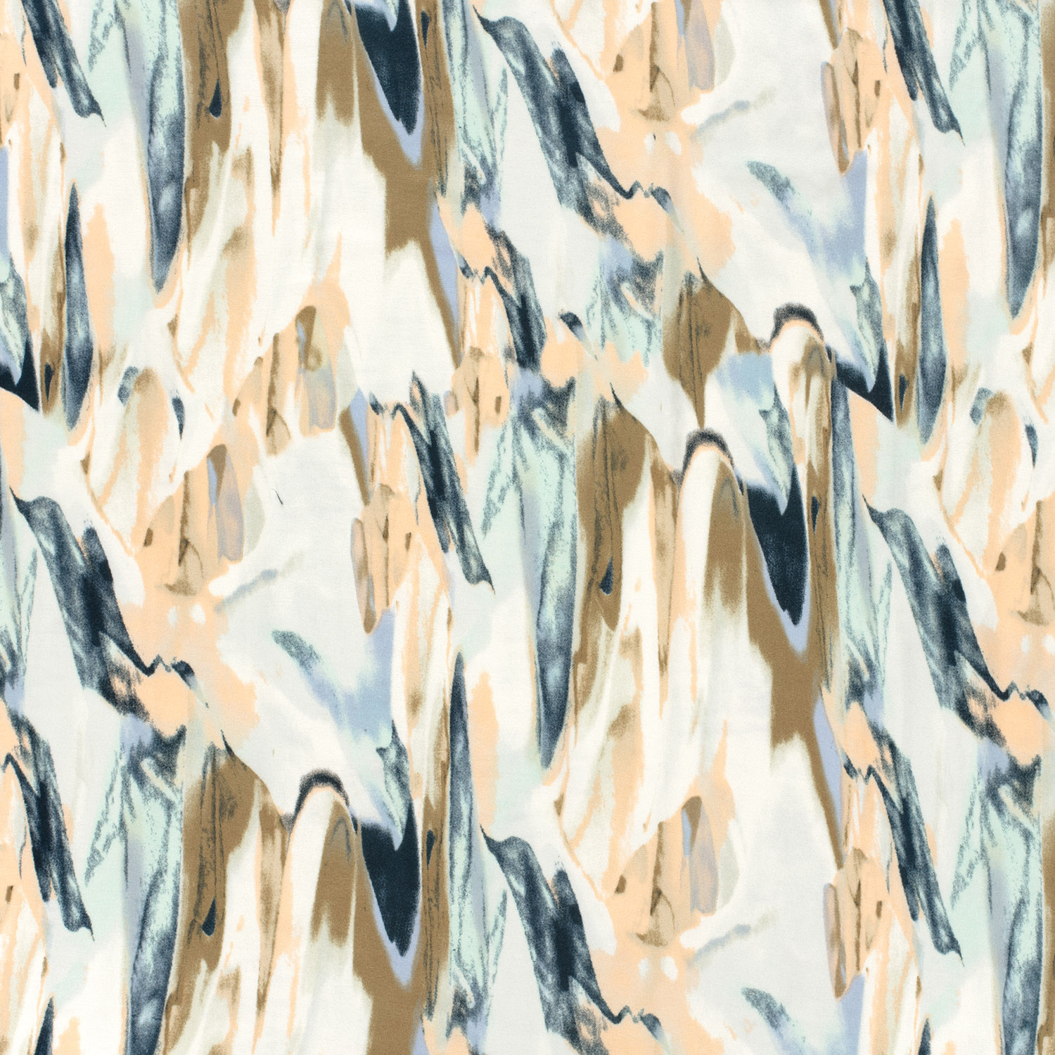 VISCOSE JERSEY -  ABSTRAKT BEIGE/BLUE - 3