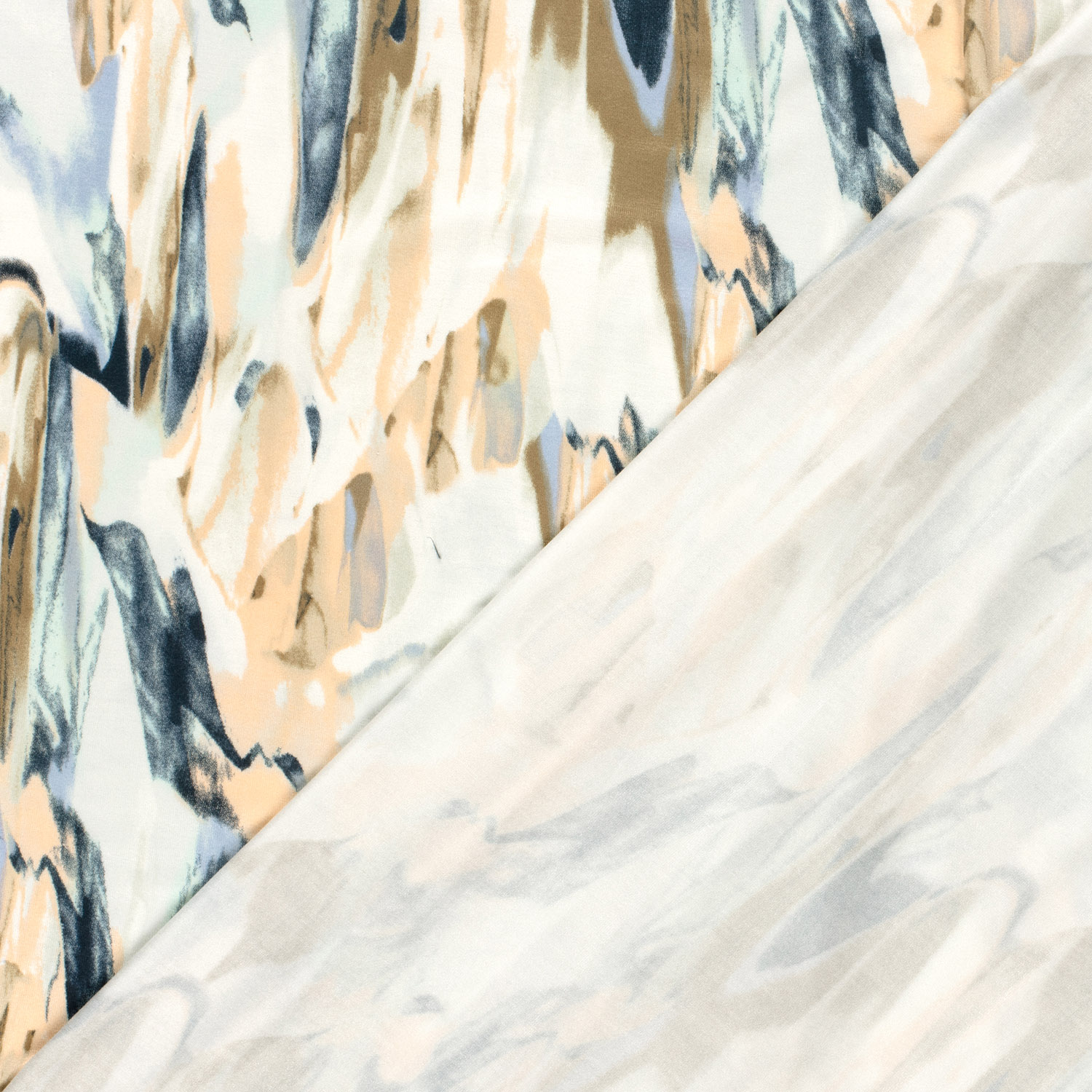 VISCOSE JERSEY -  ABSTRAKT BEIGE/BLUE - 5