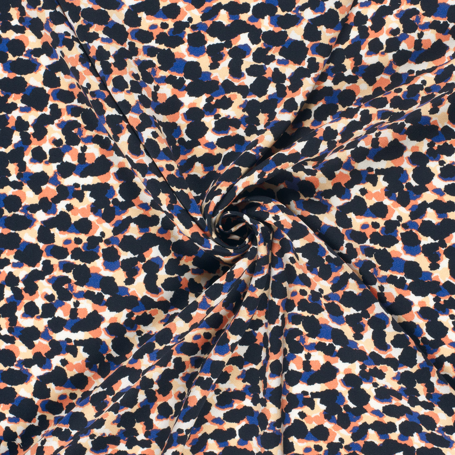 VISKOS SATIN -  LEO BLUE/PEACH - 3