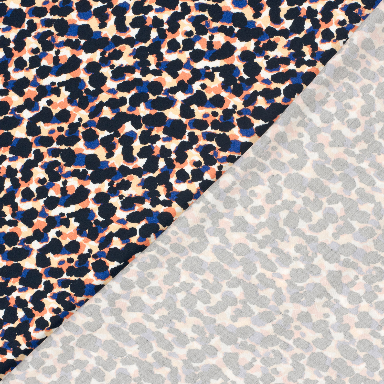 VISKOS SATIN -  LEO BLUE/PEACH - 4
