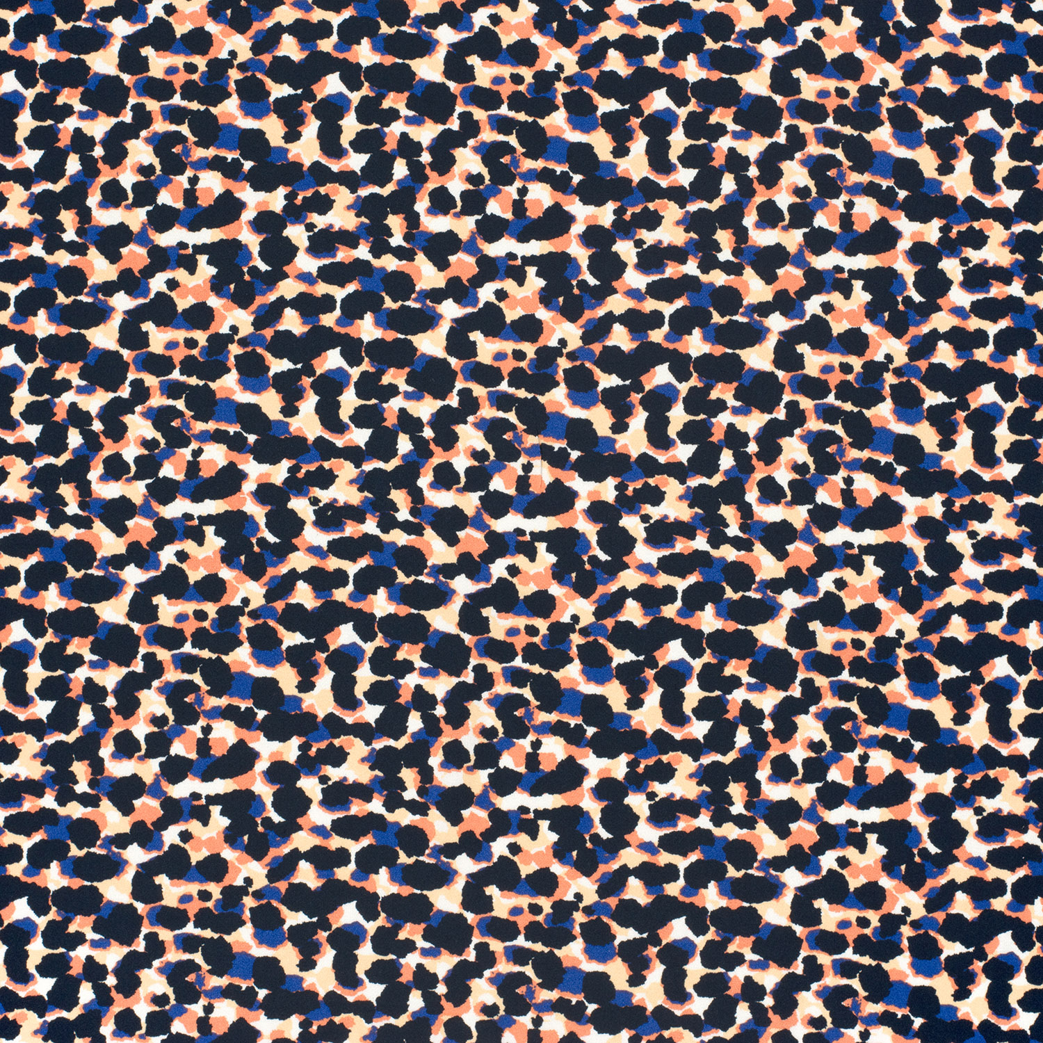 VISKOS SATIN -  LEO BLUE/PEACH - 2