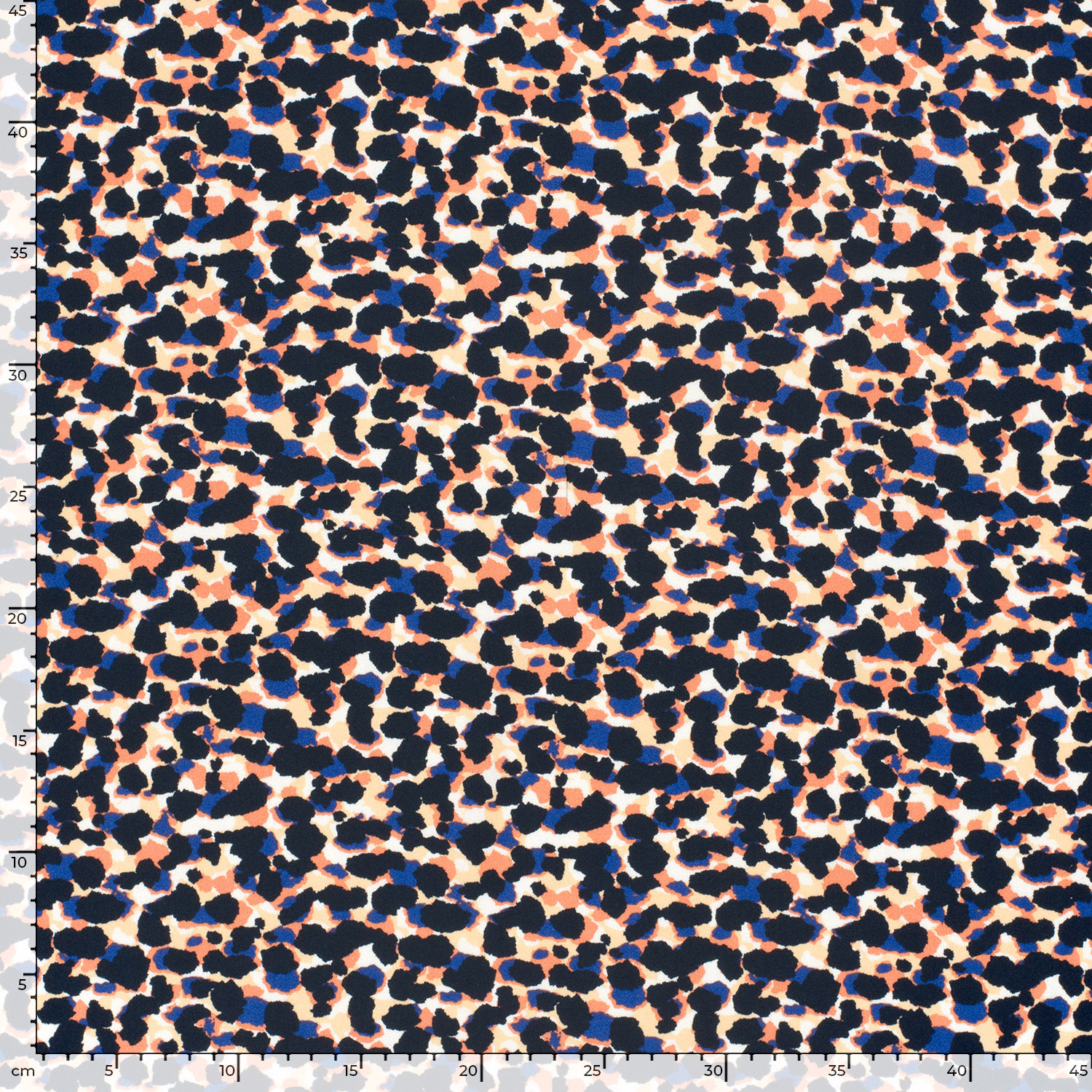 VISKOS SATIN -  LEO BLUE/PEACH - 5