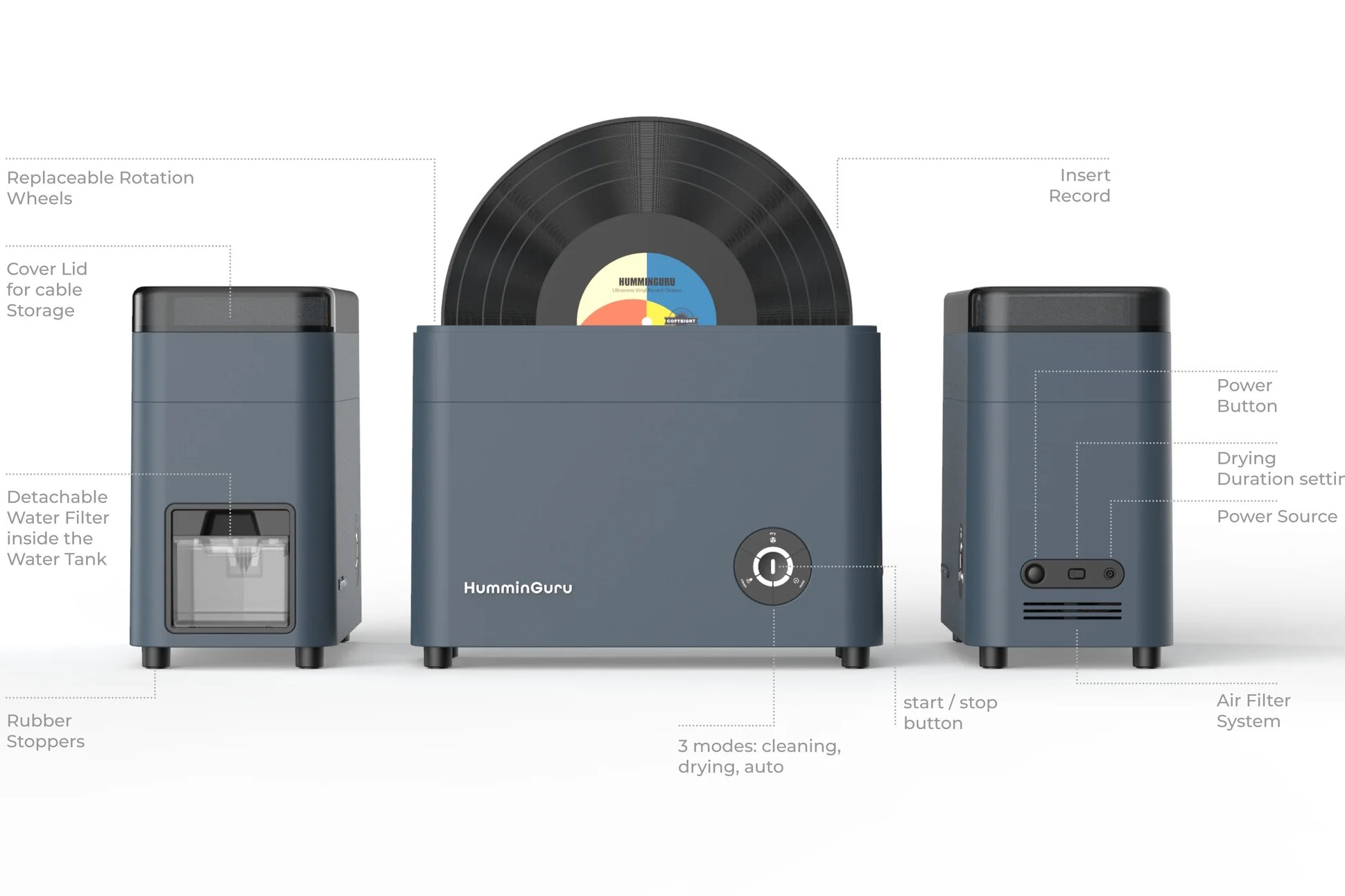 HumminGuru HG01 - Ultraljudstvätt för vinylskivor - 2