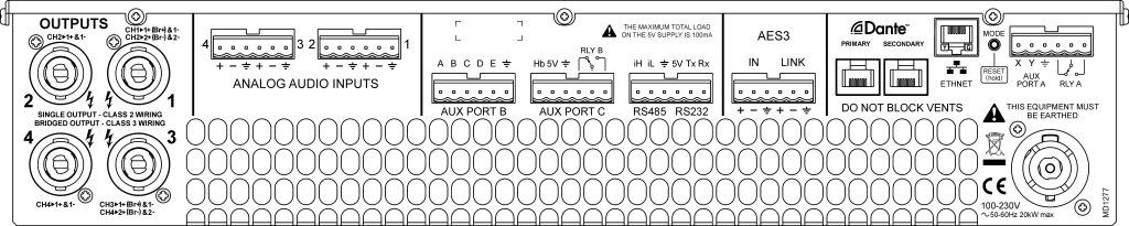 44 C6 Dante  4x 1,500WDSP amplifier with DanteTM - 2