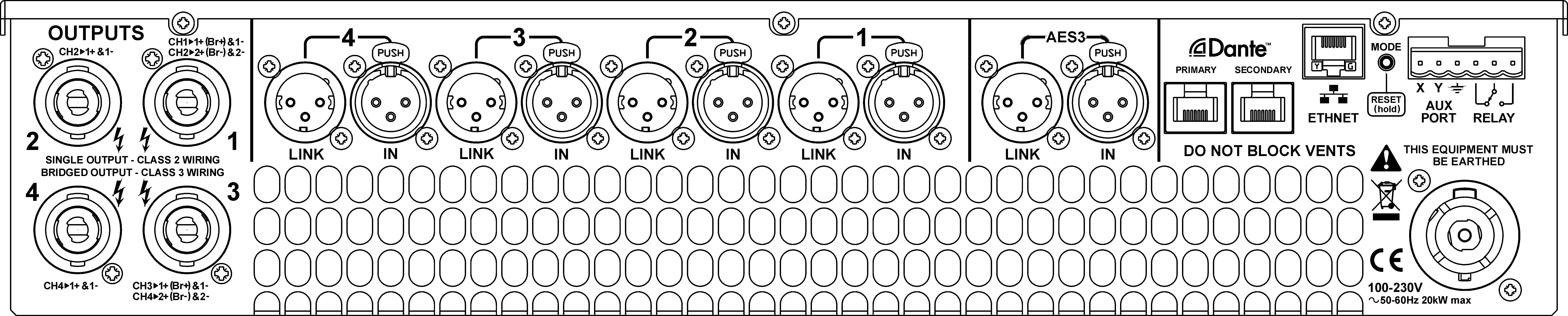 44 M10 Dante  4x 2,500W DSP amplifier with DanteTM - 2