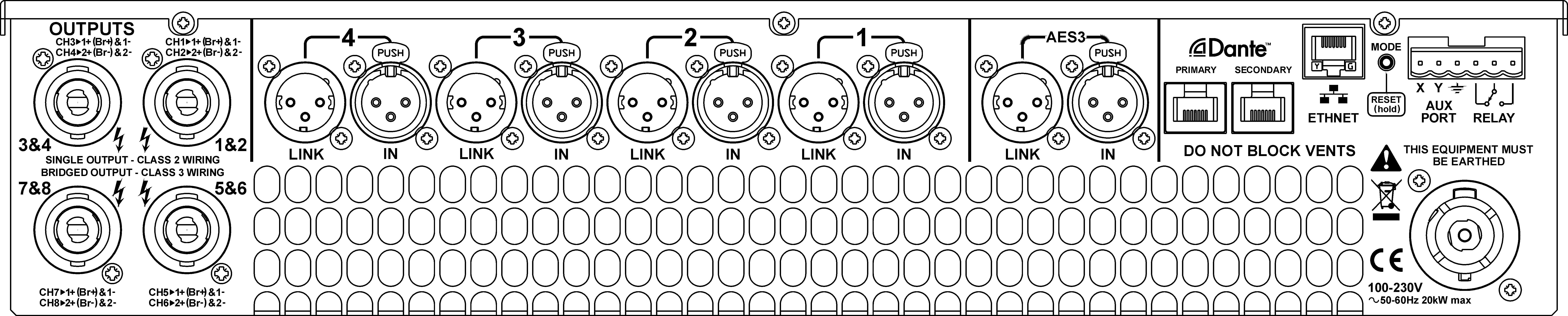 48 M6 Dante  8x 750W DSP amplifier with DanteTM - 2