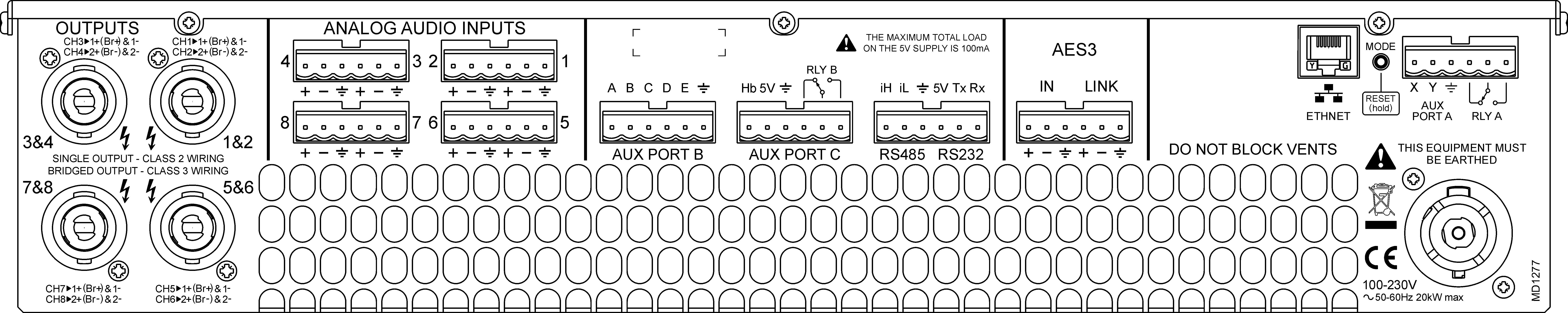 88 C6  8x 750W at 2, 4 or 8 Ohm nominal load - 2