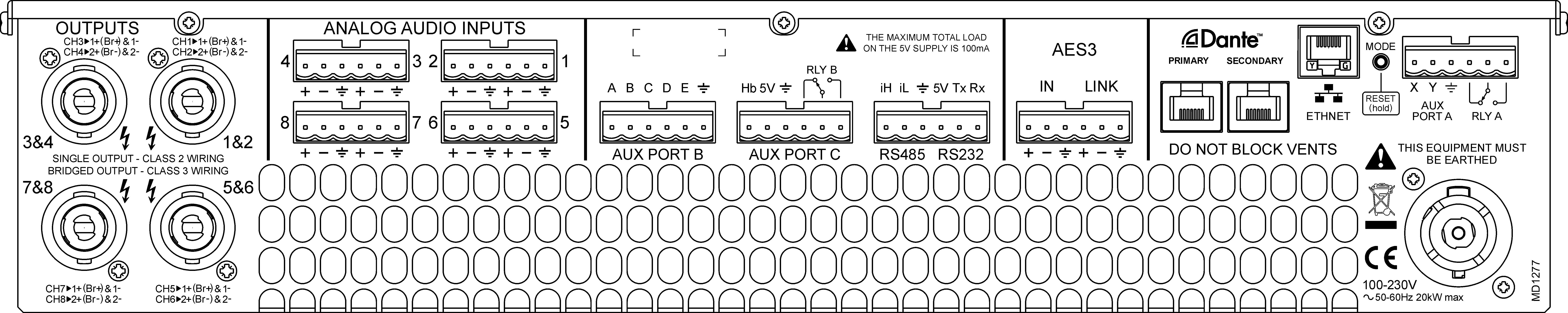 88 C6 Dante  8x 750W DSP amplifier with DanteTM - 2
